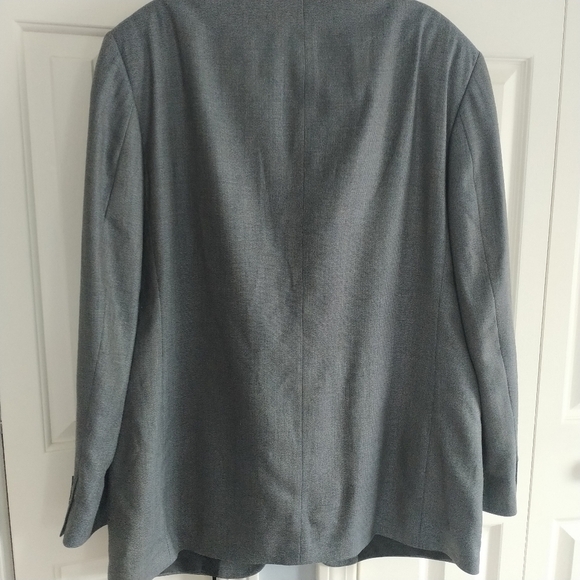 Oscar de la Renta Classic Grey Brown Blend Silk Wool Blazer Jacket 44L - Picture 4 of 11